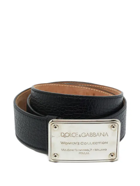 Dolce & Gabbana Pre-Owned logo-plaque leather belt