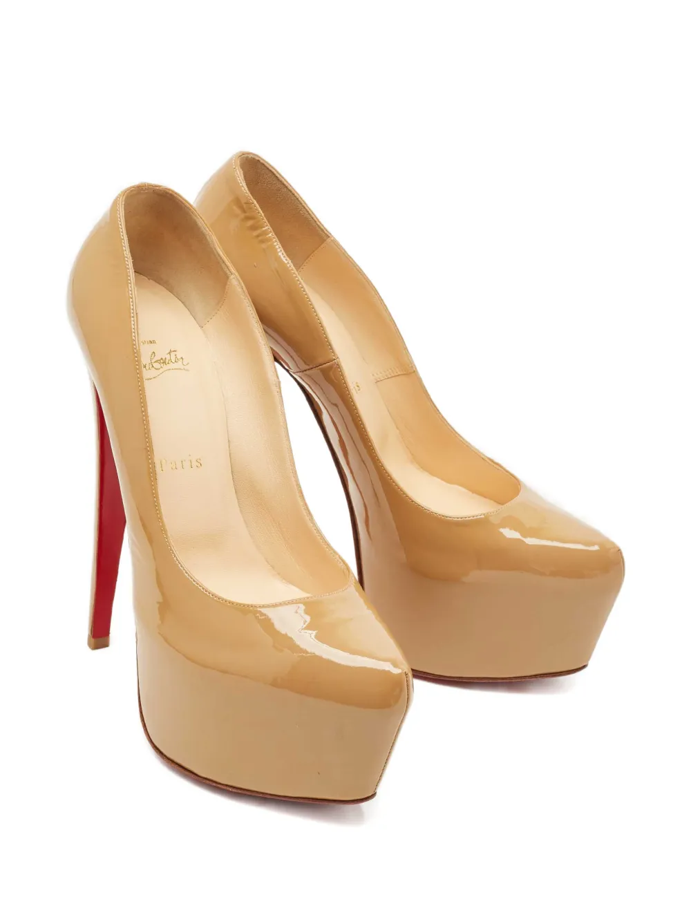 Christian Louboutin Pre-Owned Daffodile platform leather pumps - Beige