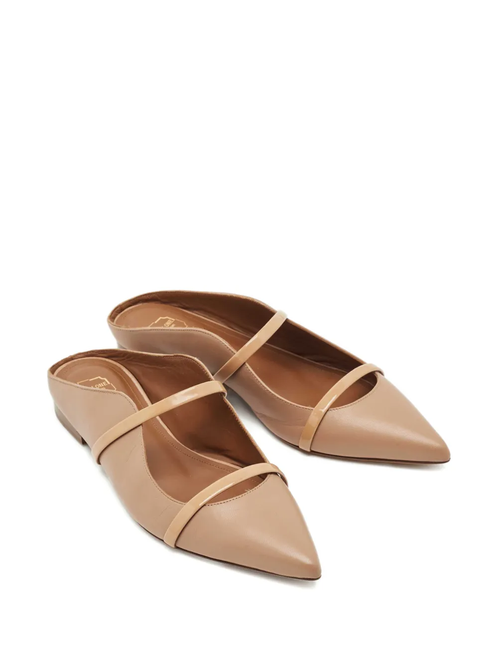 Malone Souliers Maureen pointed-toe leather mules - Beige