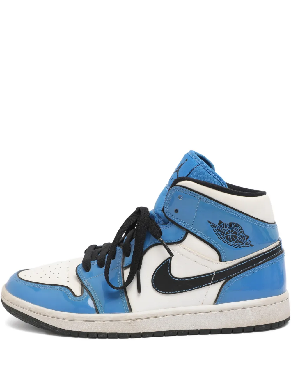 Pre-owned Jordan Air 1 Patent-leather Sneakers In Blue