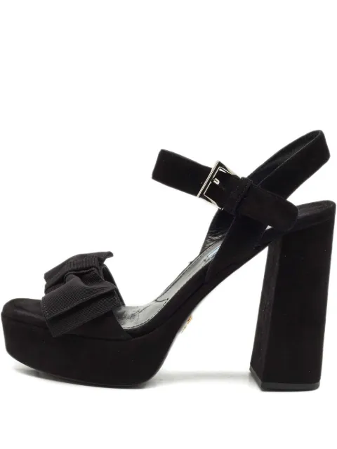 Prada Pre-Owned block heel bow sandals