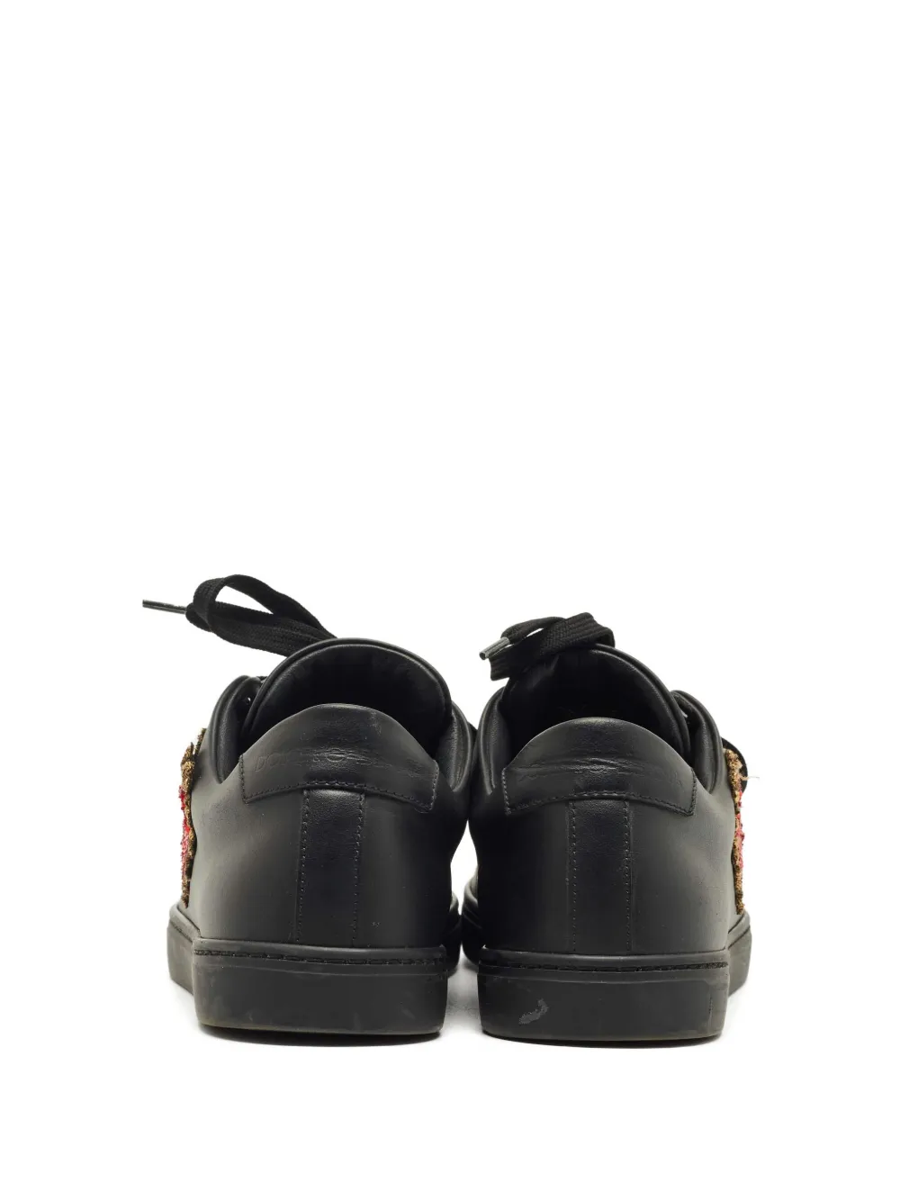 Dolce & Gabbana Pre-Owned heart-detail leather sneakers - Zwart