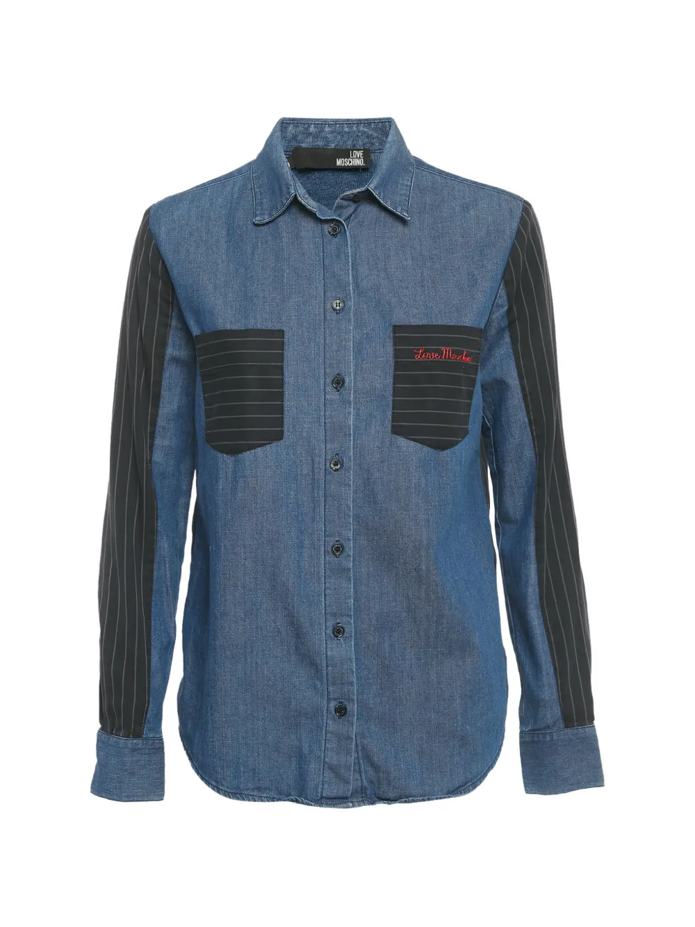 Love Moschino striped button shirt - Blu