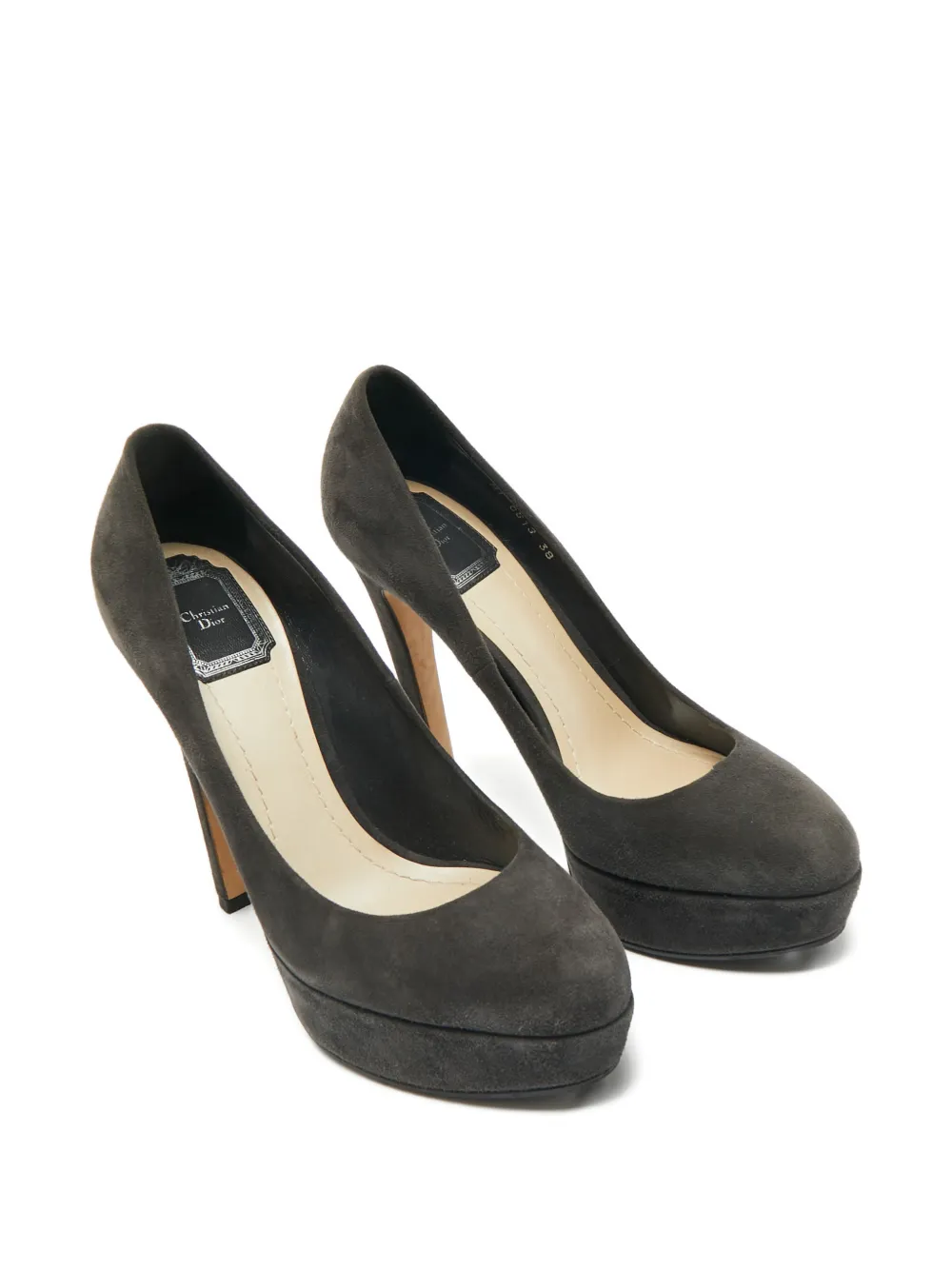 Christian Dior Pre-Owned suede platform pumps - Grijs