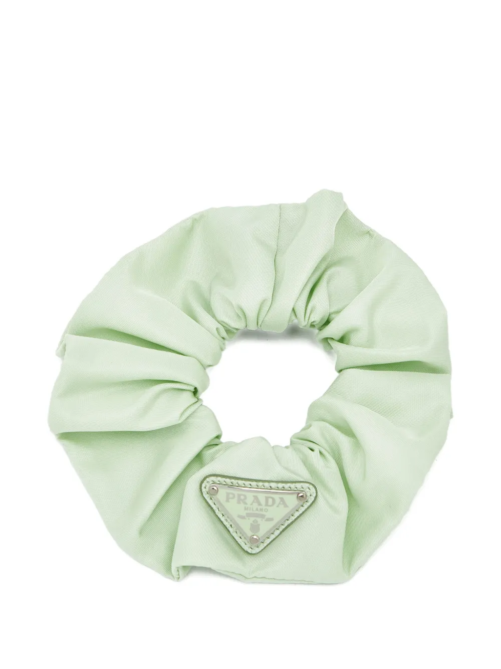 Prada Pre-Owned logo-plaque scrunchie - Verde