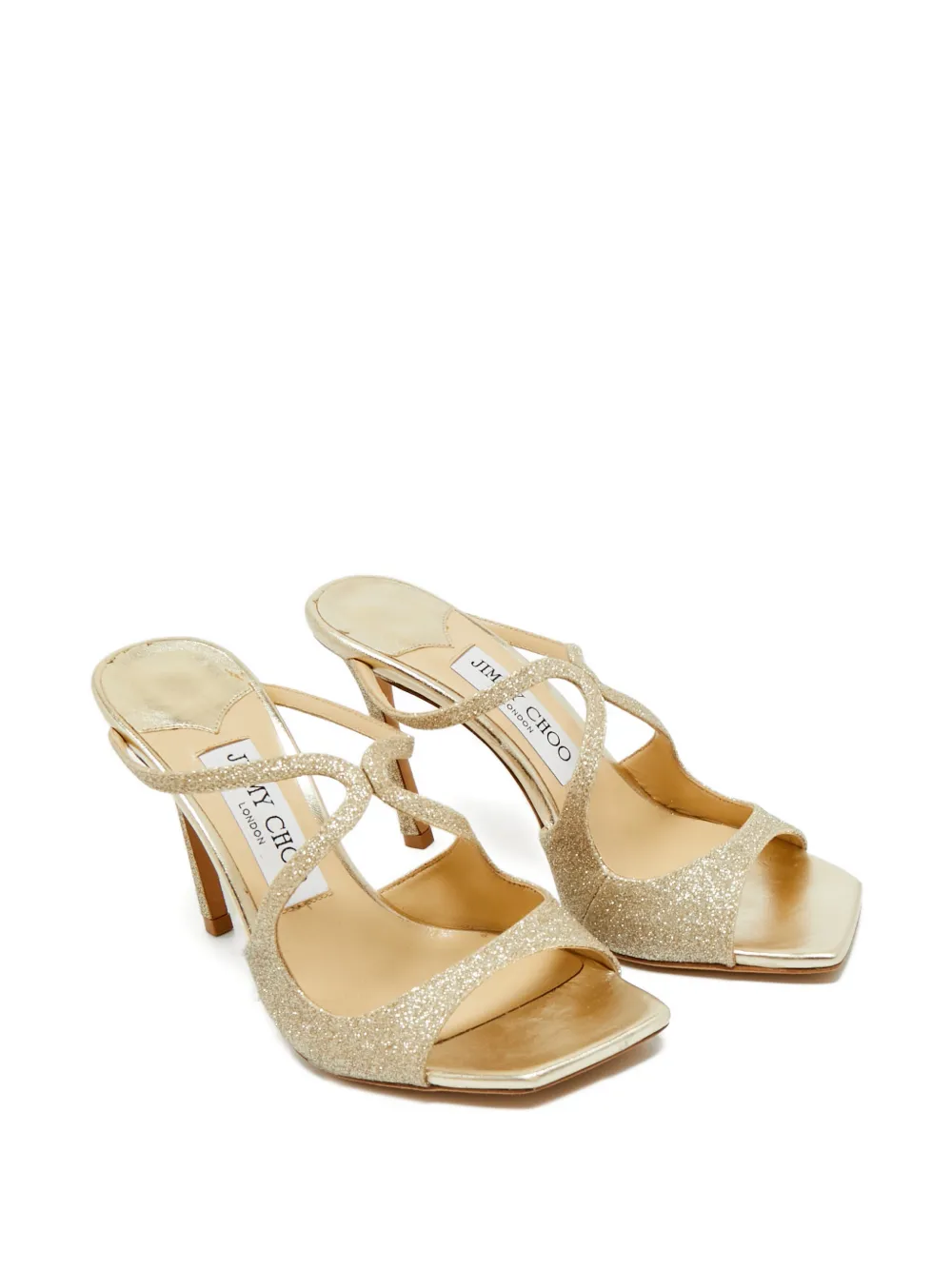Jimmy Choo Pre-Owned glitter-embellishment sandals - Goud