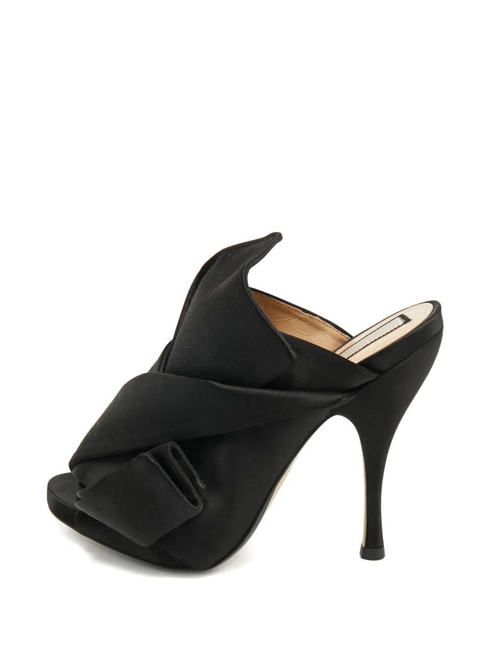 Pre-owned N°21 Peep-toe Mules In Black