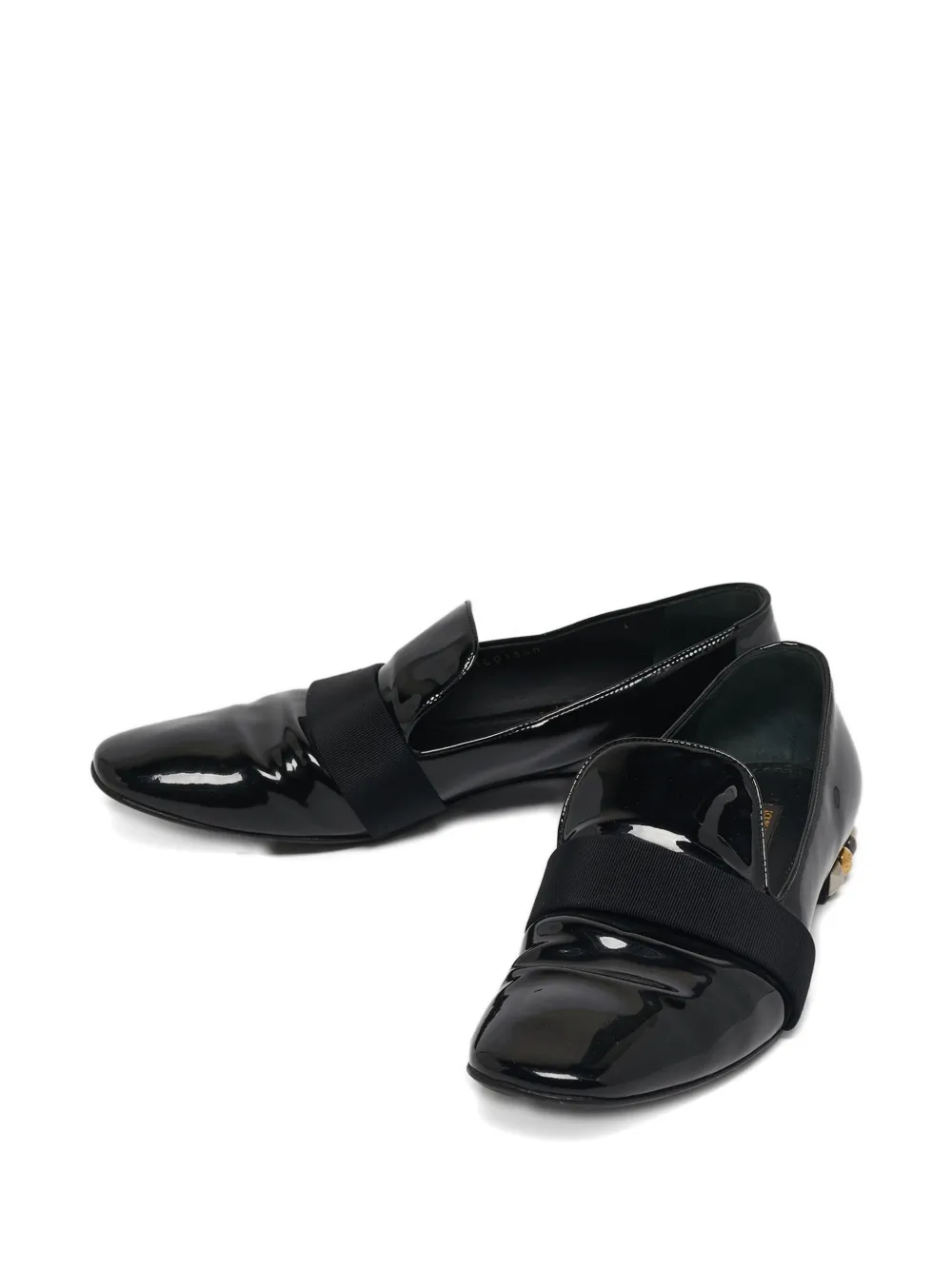 Pre-owned Louis Vuitton Strap-detail Loafers In Black