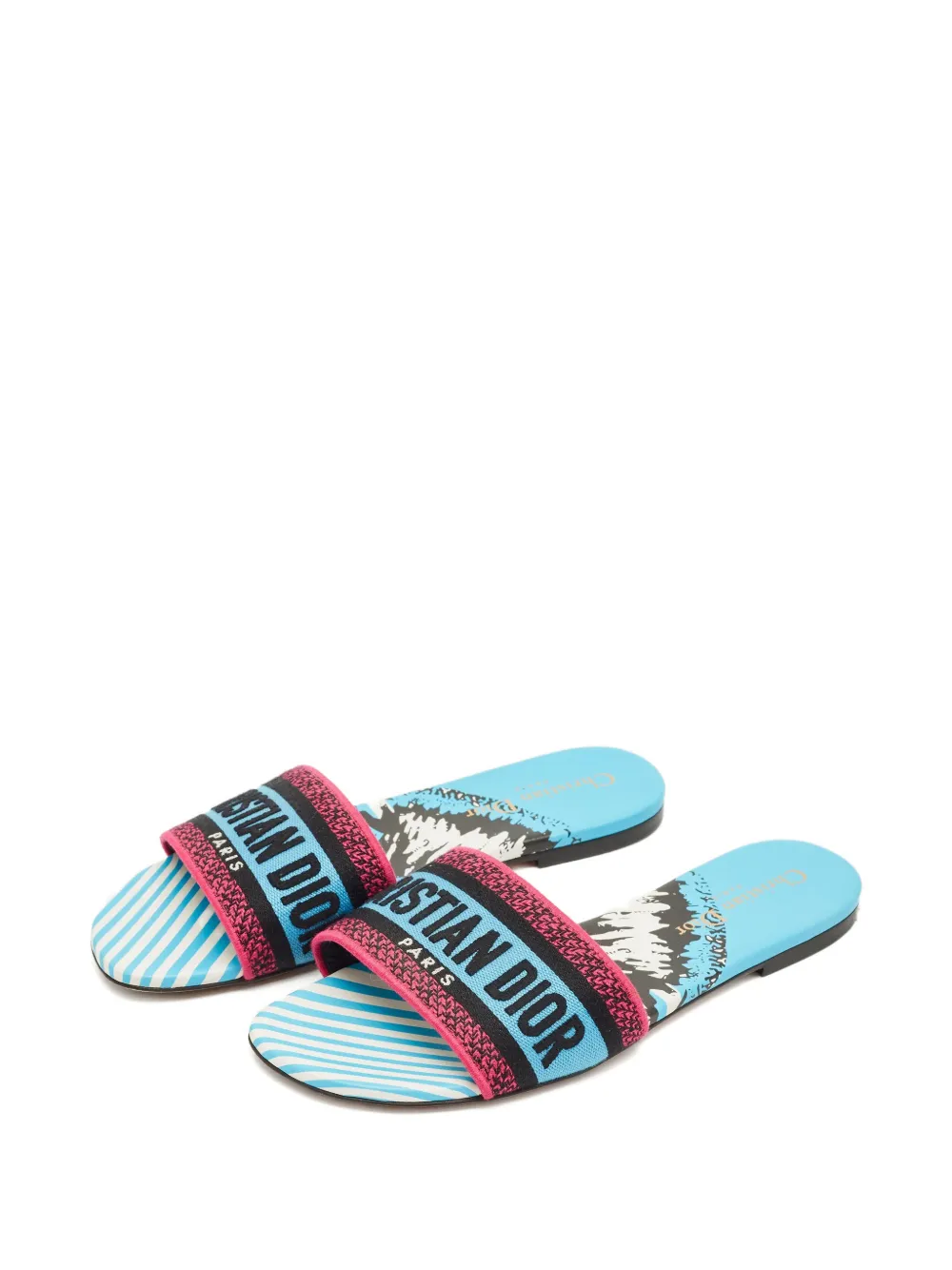 Christian Dior Pre-Owned Dway logo-embroidered sandals - Blauw