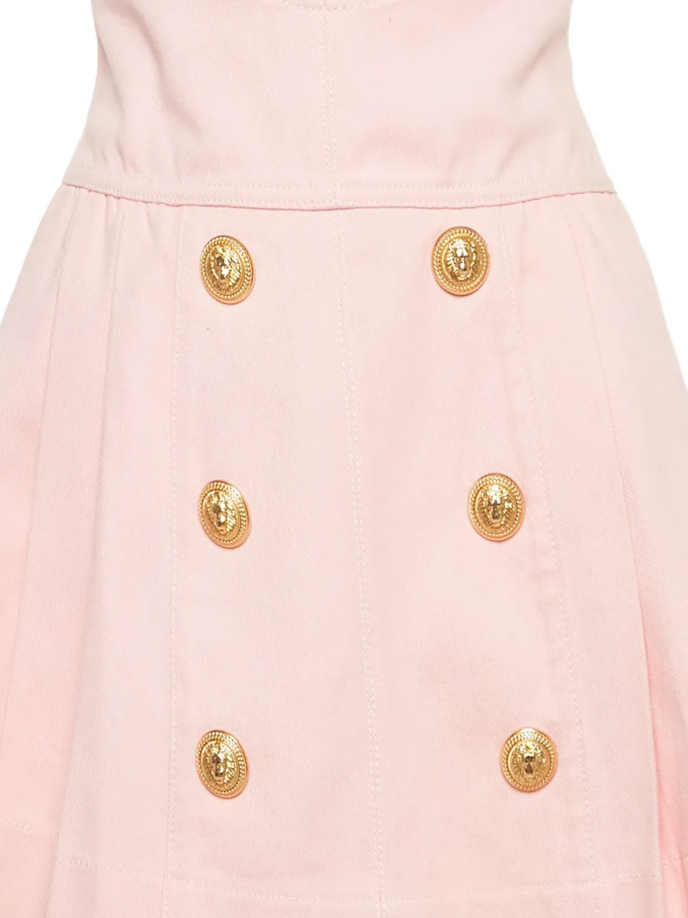Balmain Pre-Owned pleated button-appliqué skirt - Roze