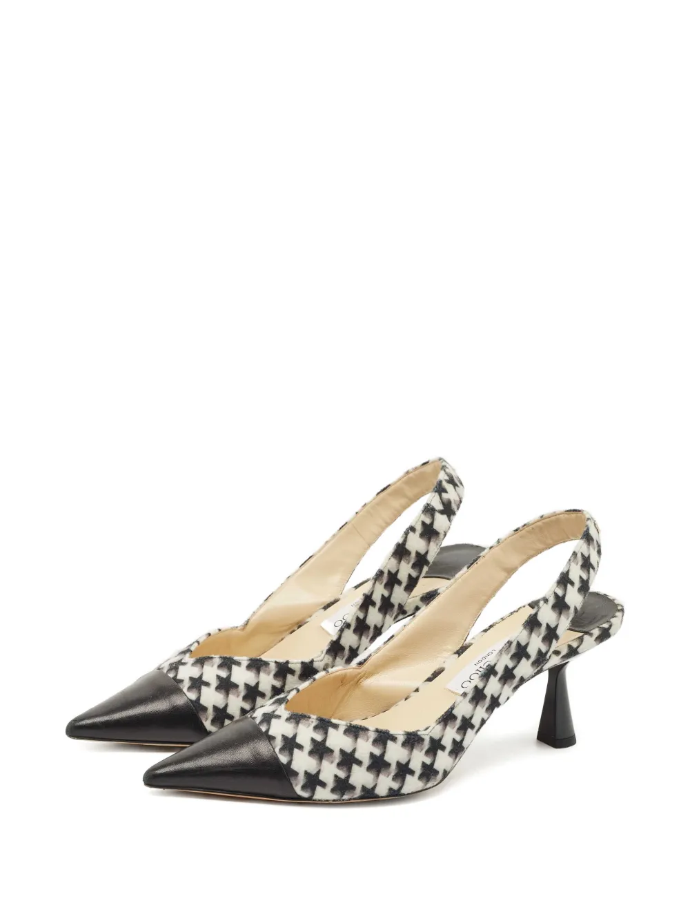 Jimmy Choo Pre-Owned Houndstooth leather pumps - Zwart