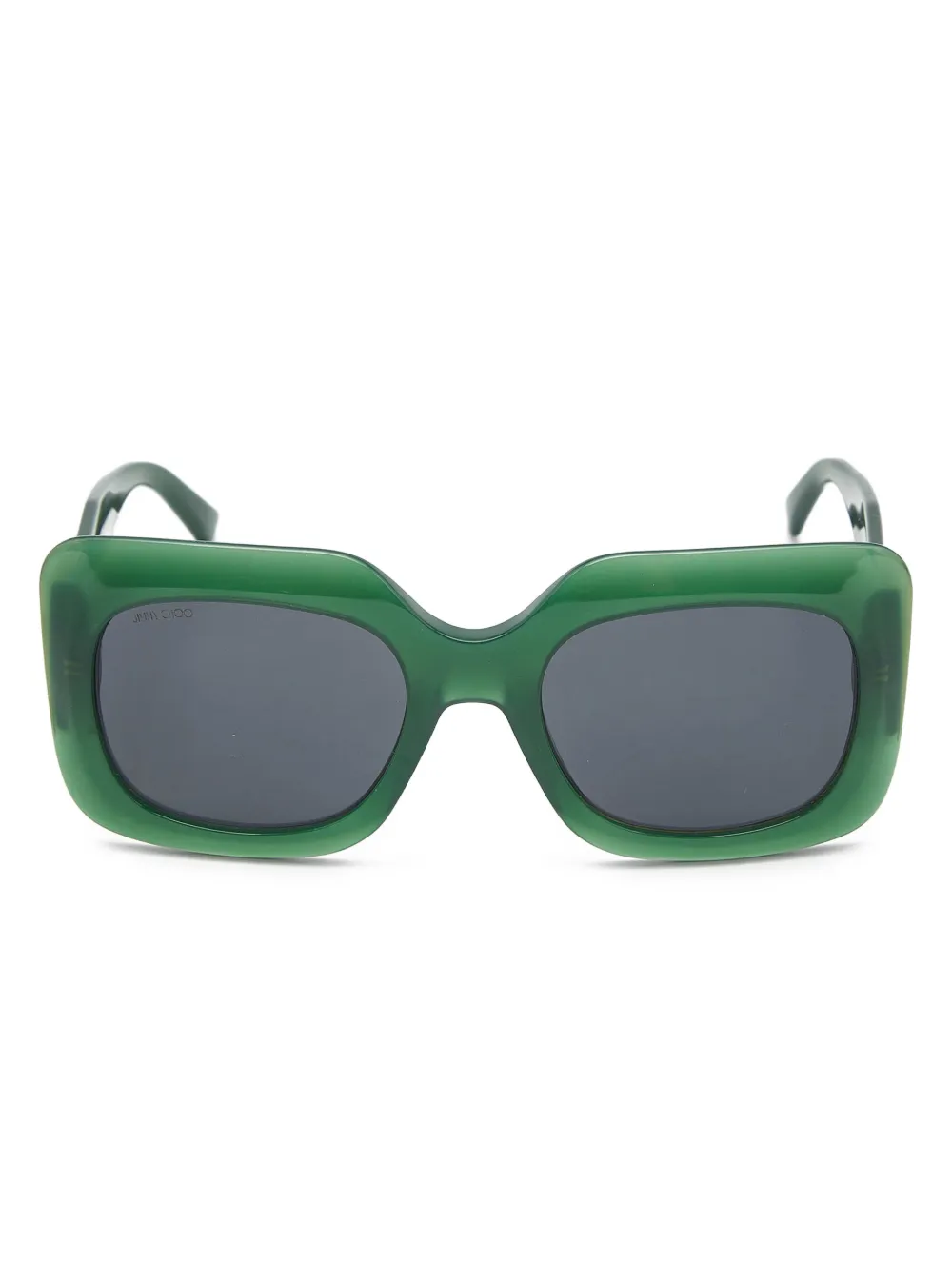 Jimmy Choo Pre-Owned logo-plaque round-frame sunglasses - Verde