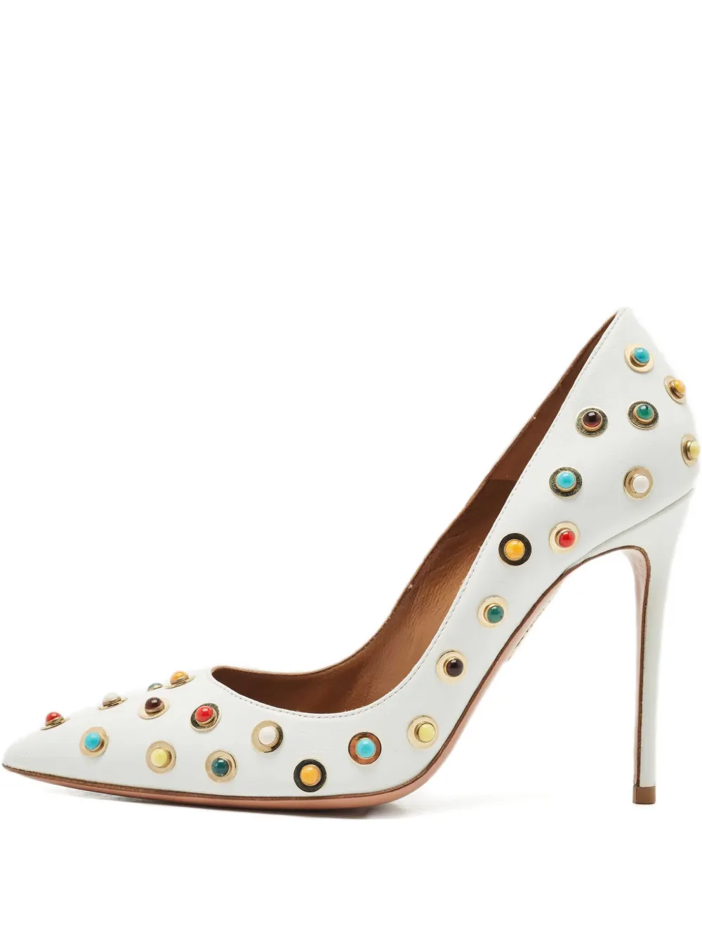Aquazzura embellished calf leather pumps 10.5 - Bianco