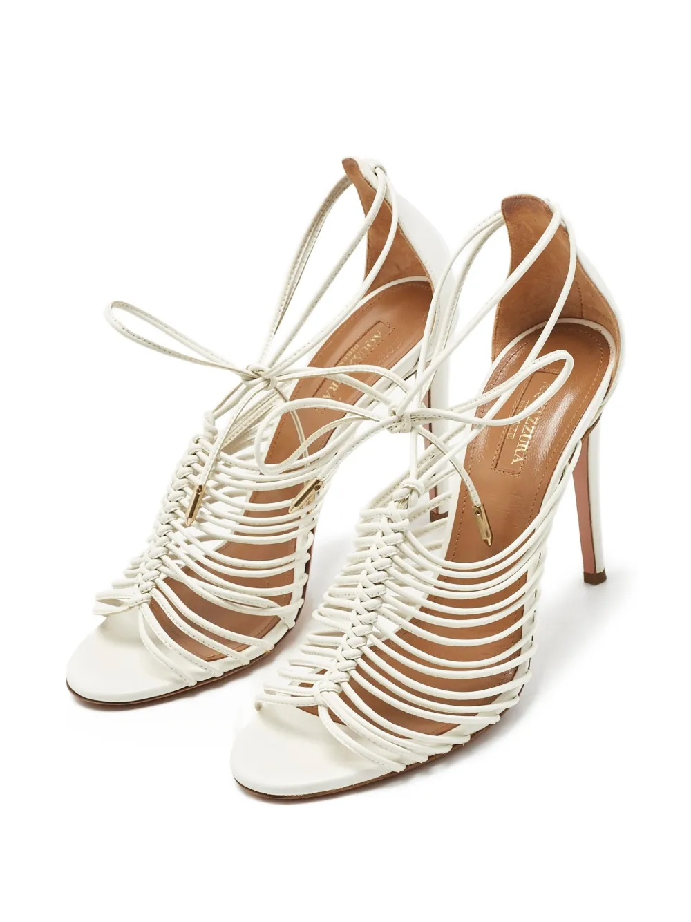 Aquazzura Nadja strappy leather sandals - Wit