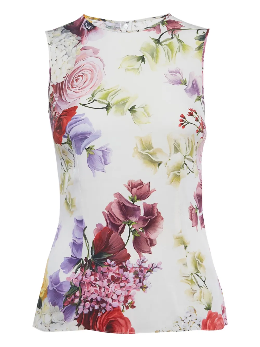Dolce & Gabbana Pre-Owned floral-print sleeveless top - Bianco