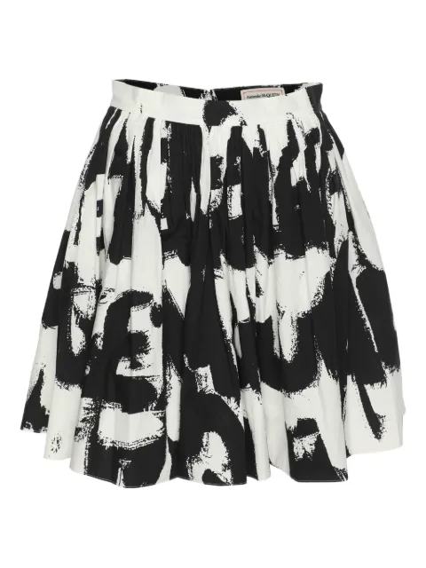 Alexander McQueen Pre-Owned falda plisada con estampado abstracto
