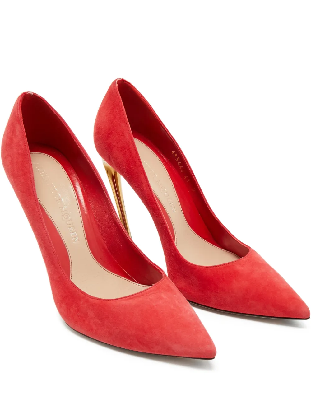 Alexander McQueen Pre-Owned suede pointed-toe pumps - Rot