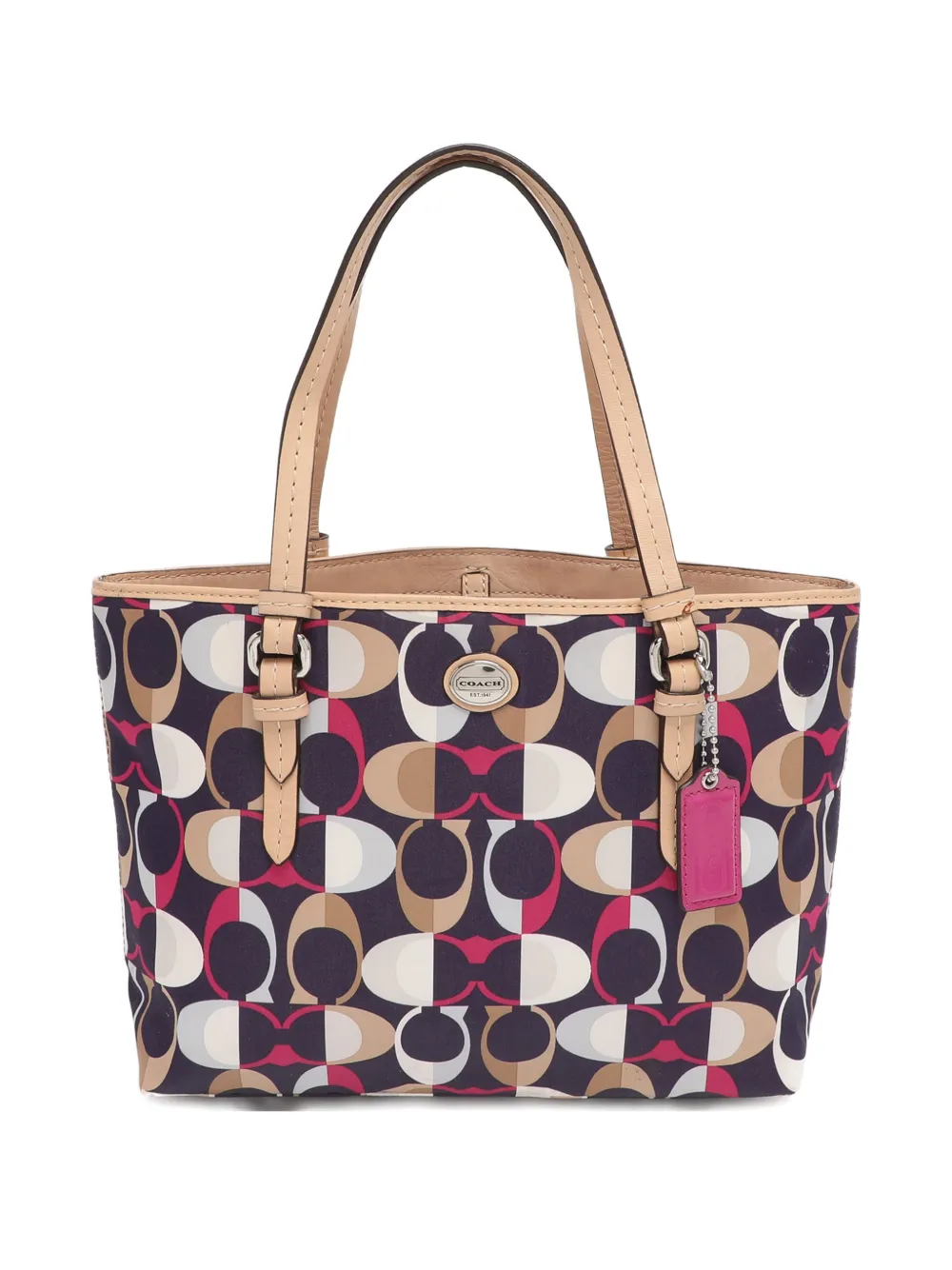 Pre-owned Coach Vintage Peyton Leather Tote In Purple