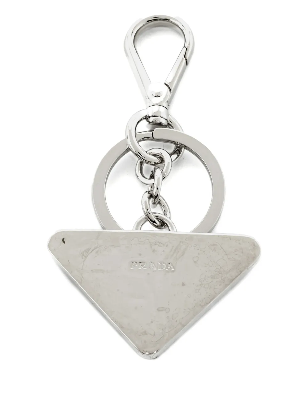 Prada Pre-Owned triangle-logo leather keyring | Image 2
