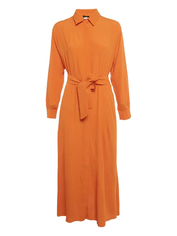 max mara orange dress Weekend Max Mara tie-belt Midi Dress | Orange