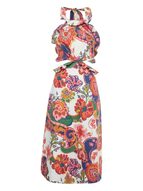 ZIMMERMANN ruffled printed midi dress