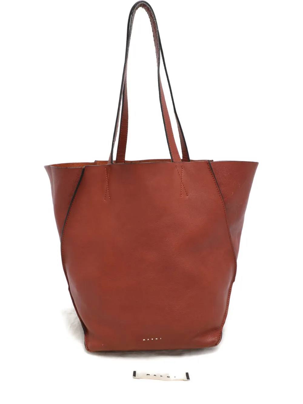 Pre-owned Marni 28 Calf Leather Tote Bag In Brown