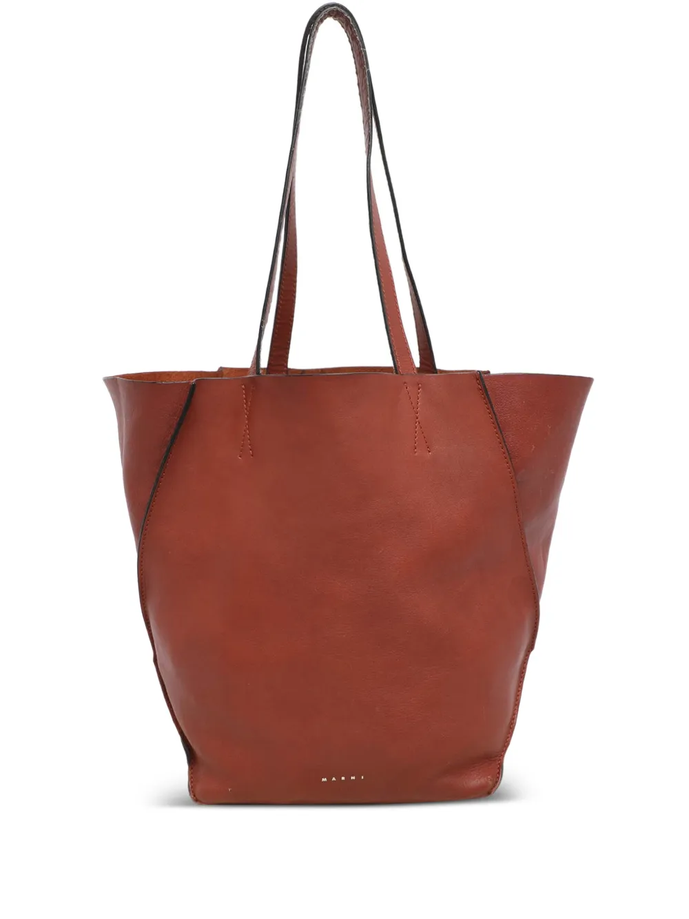 Marni Pre-Owned 28 calf leather tote bag - Marrone