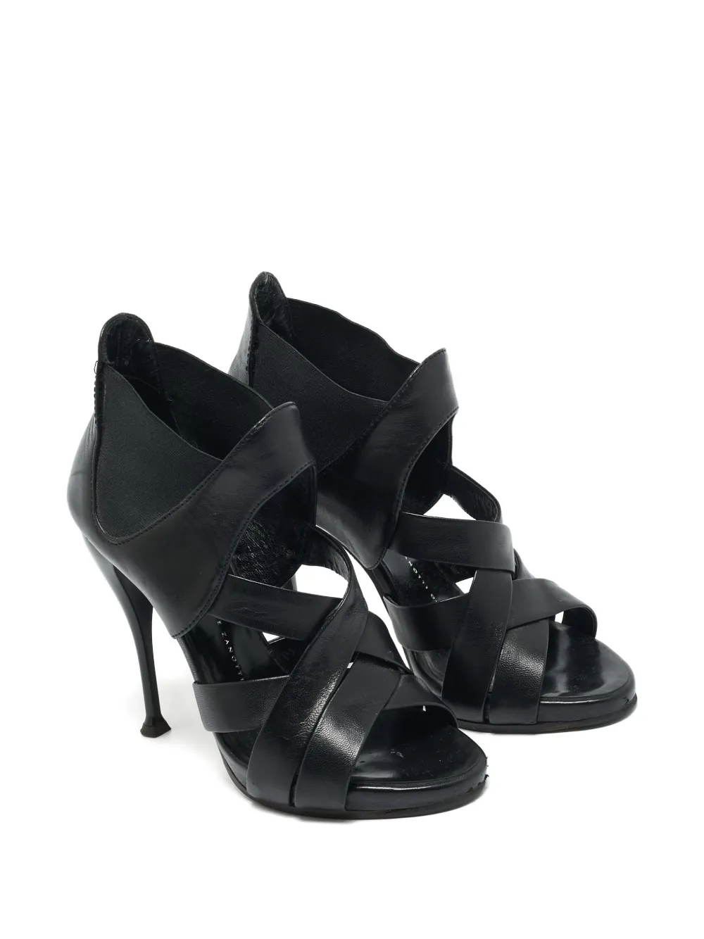 Giuseppe Zanotti criss-cross leather sandals - Zwart