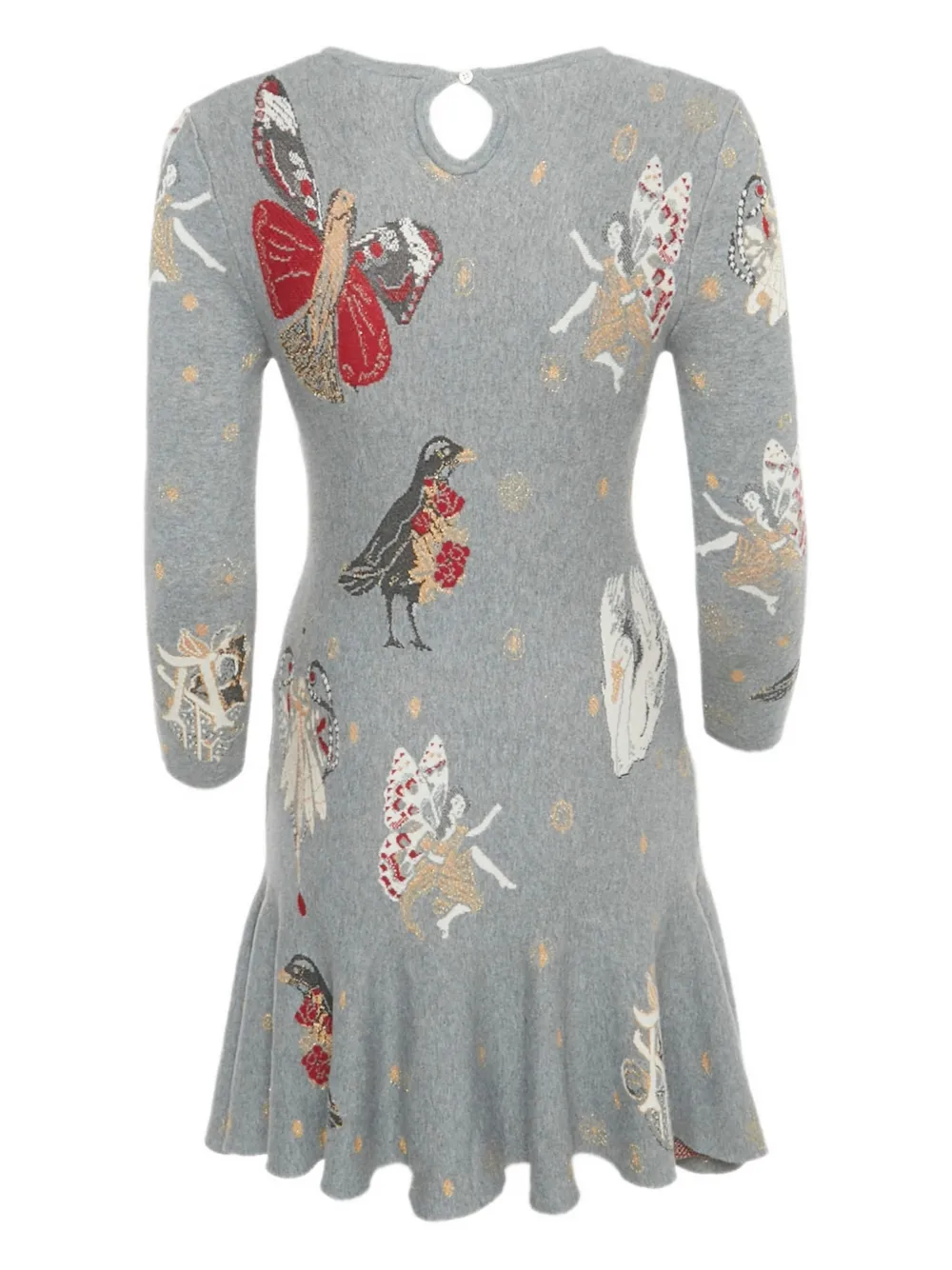 Alexander McQueen Pre-Owned jacquard-details mini dress - Grijs