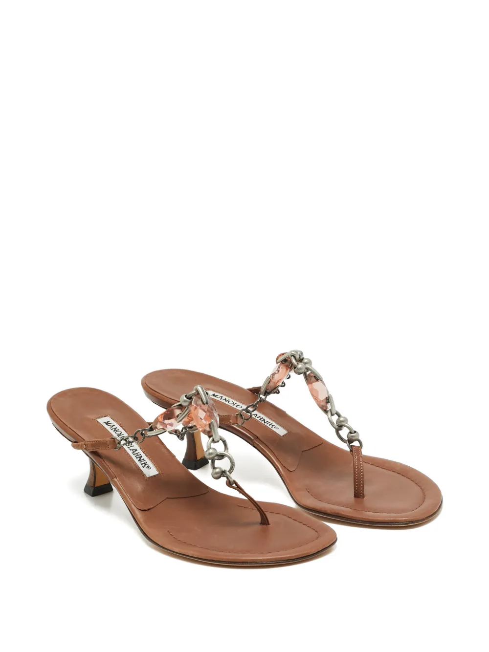 Manolo Blahnik crystal-embellished sandals - Bruin