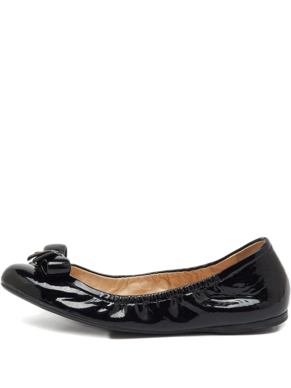 Prada Pre-Owned bow patent leather ballet flats | Black | Image 1