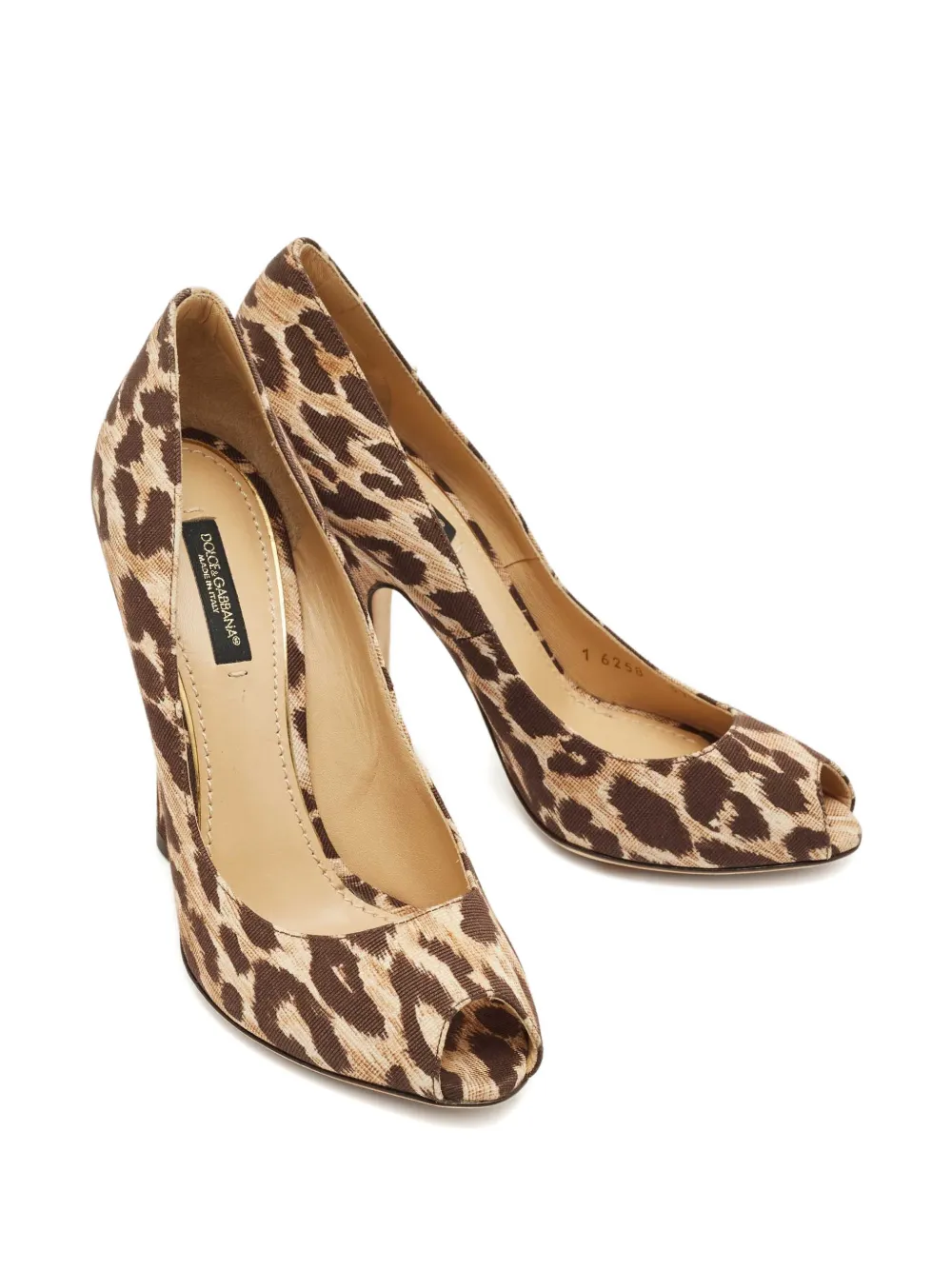 Dolce & Gabbana Pre-Owned peep-toe leopard-print pumps - Bruin