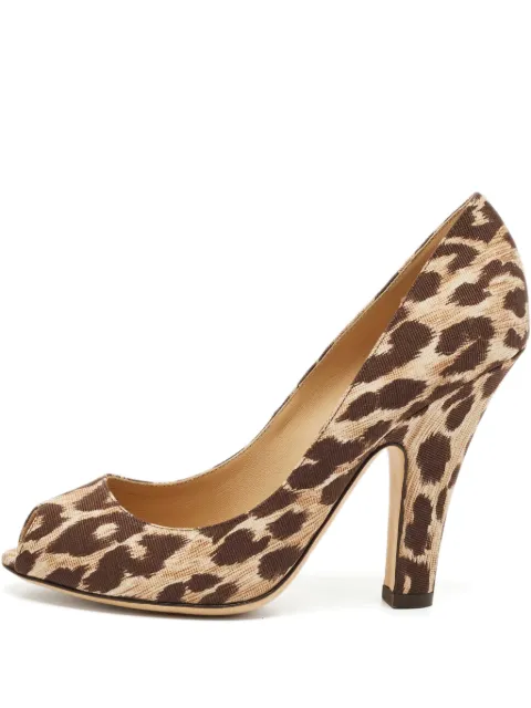 Dolce & Gabbana Pre-Owned peep-toe leopard-print pumps