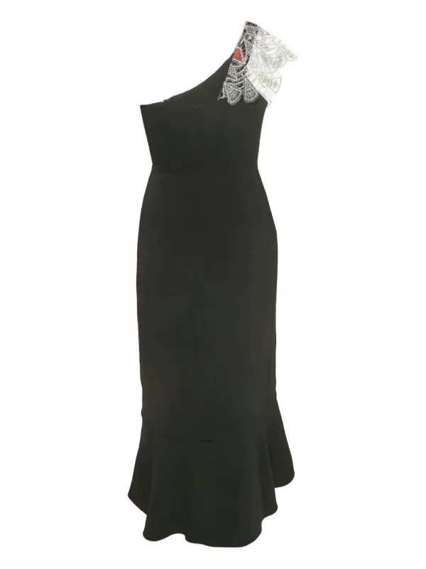 peter pilotto one shoulder dress Peter Pilotto lace-detail one-shoulder Dress | Black