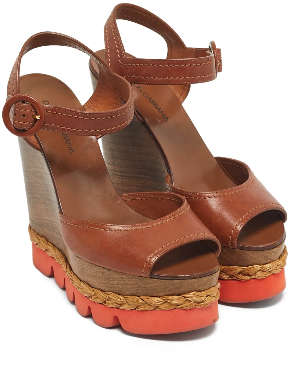 Dolce & Gabbana Pre-Owned platform wedge sandals - Braun