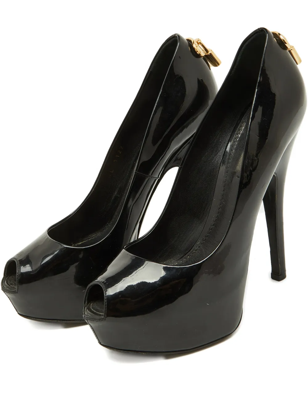 Pre-owned Louis Vuitton Oh Really! Padlock-detail Pumps In Black