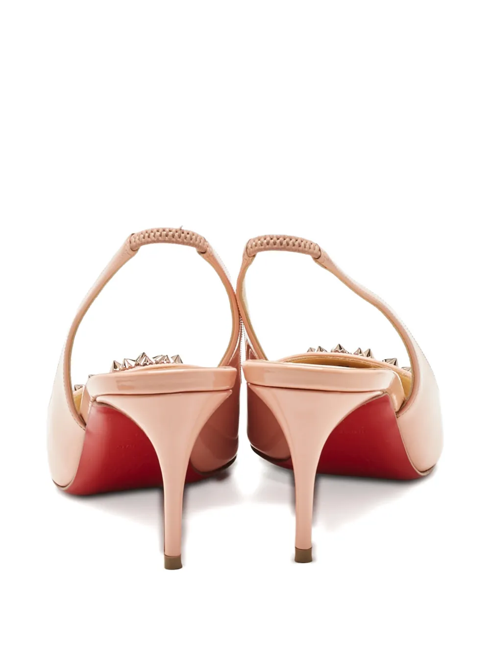 Christian Louboutin Pre-Owned spike-embellished pointed-toe slingback pumps - Roze