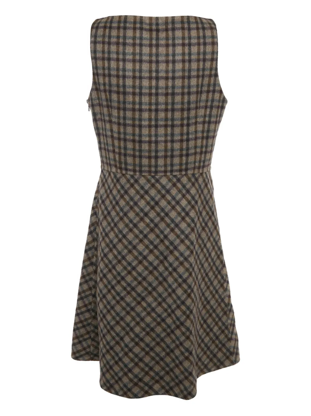 Christian Dior Pre-Owned plaid flared mini dress - Bruin