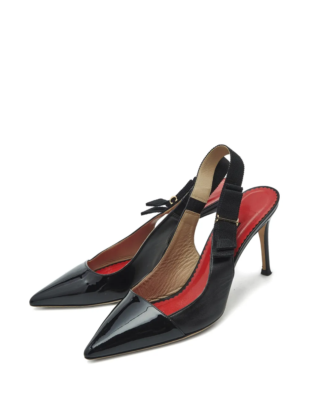 Carolina Herrera leather slingback pumps - Zwart