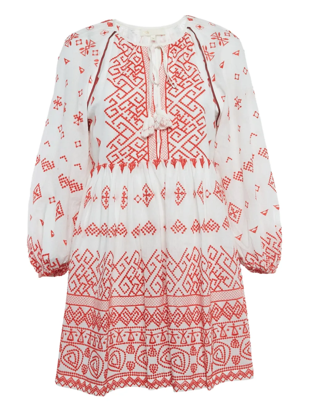 Pre-owned Maje Embroidery Mini Dress In White