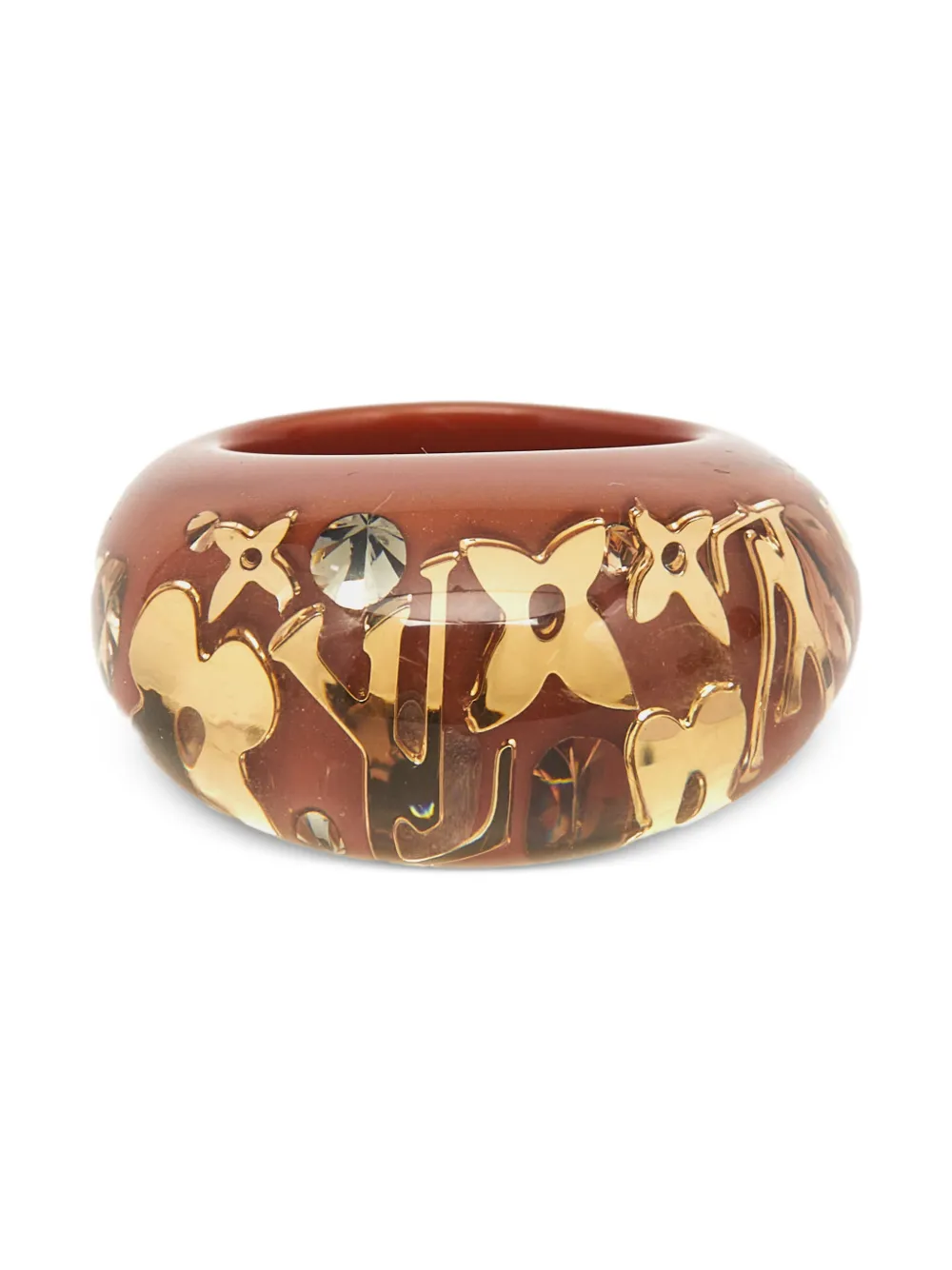 Louis Vuitton Pre-Owned logo-detail ring - Marrone