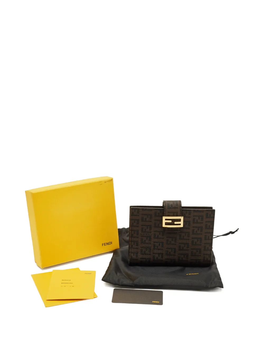 Pre-owned Fendi 2009 Coated Canvas Logo Agenda Cover In Brown