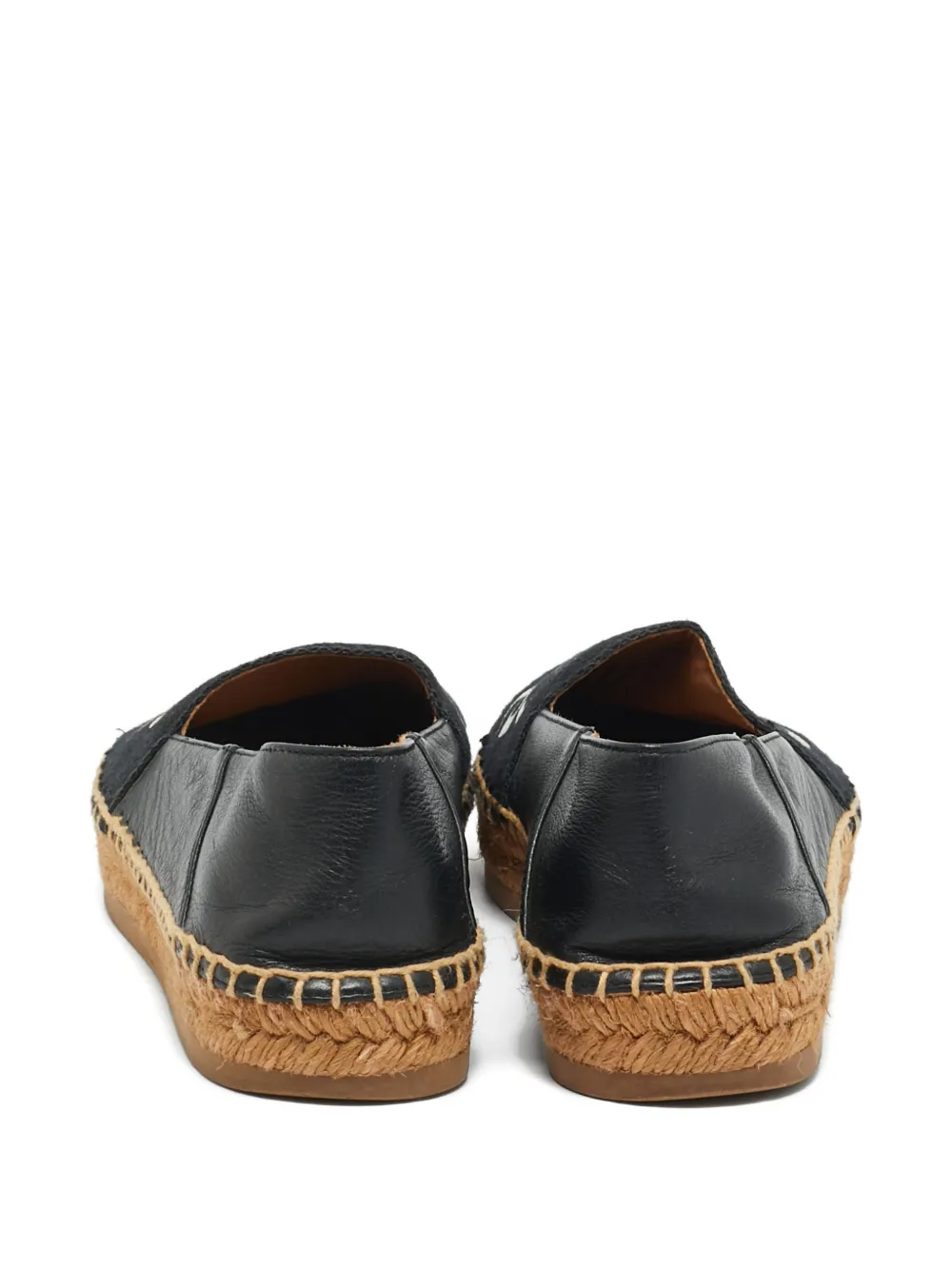 Chloé Pre-Owned leather logo-printed espadrilles - Zwart