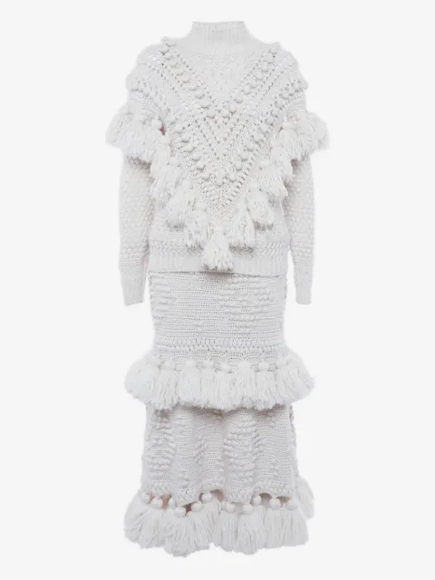 ZIMMERMANN tassel-embellishment skirt set