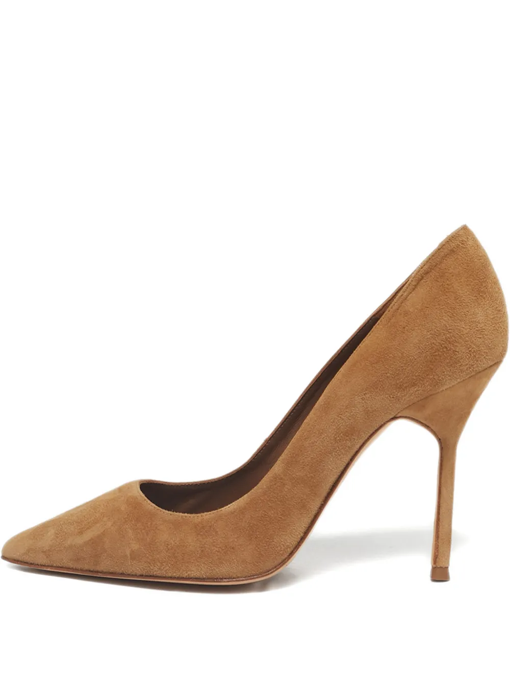 Carolina Herrera Vintage suede pointed-toe pumps - Braun
