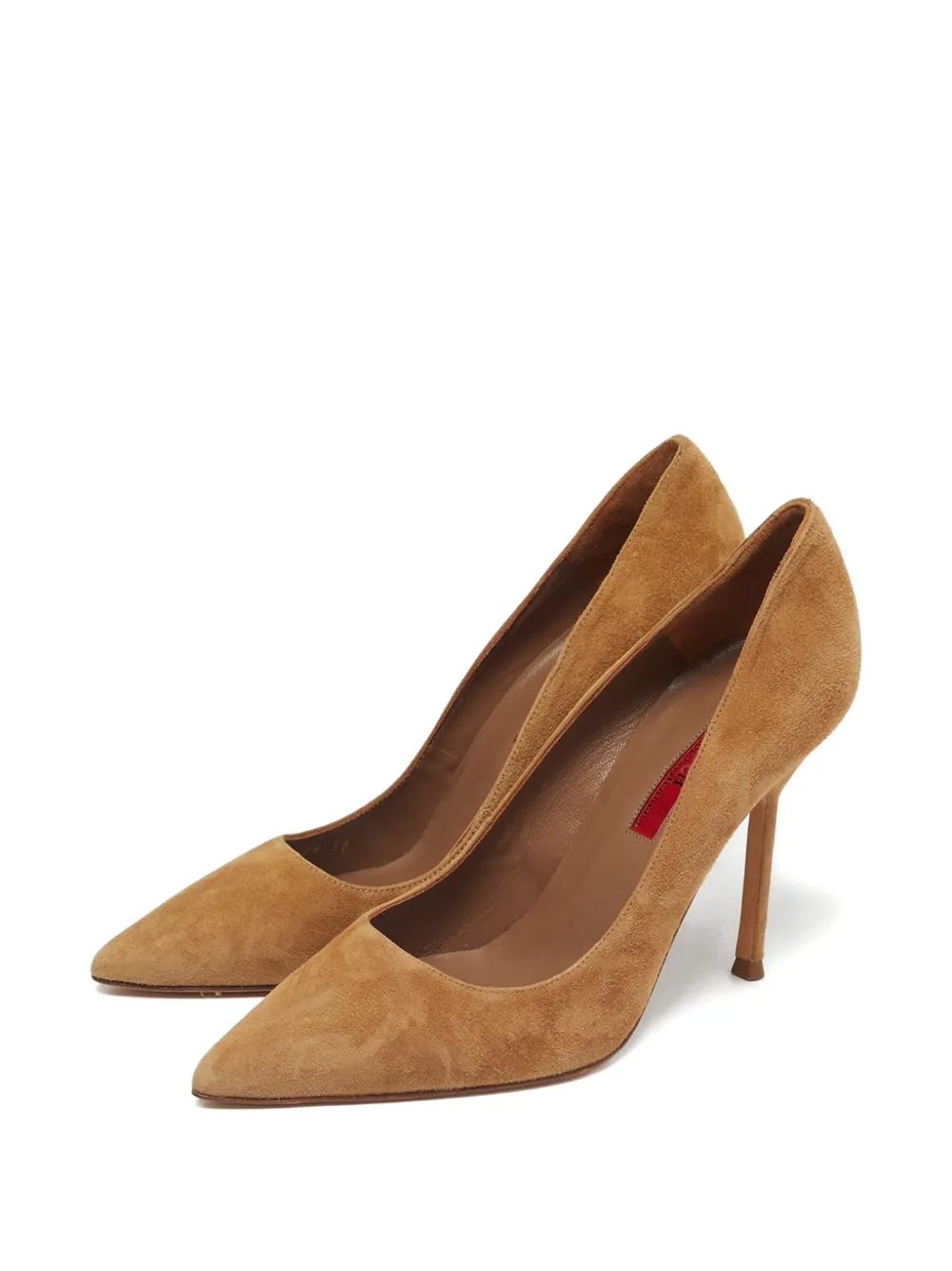 Carolina Herrera Vintage suede pointed-toe pumps - Bruin
