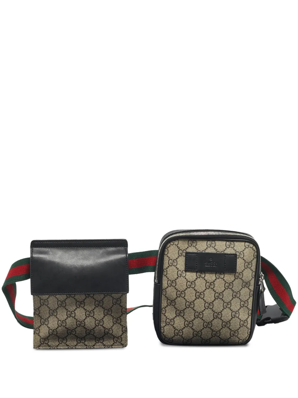 Gucci Pre-Owned GG supreme canvas leather belt bag - Toni neutri