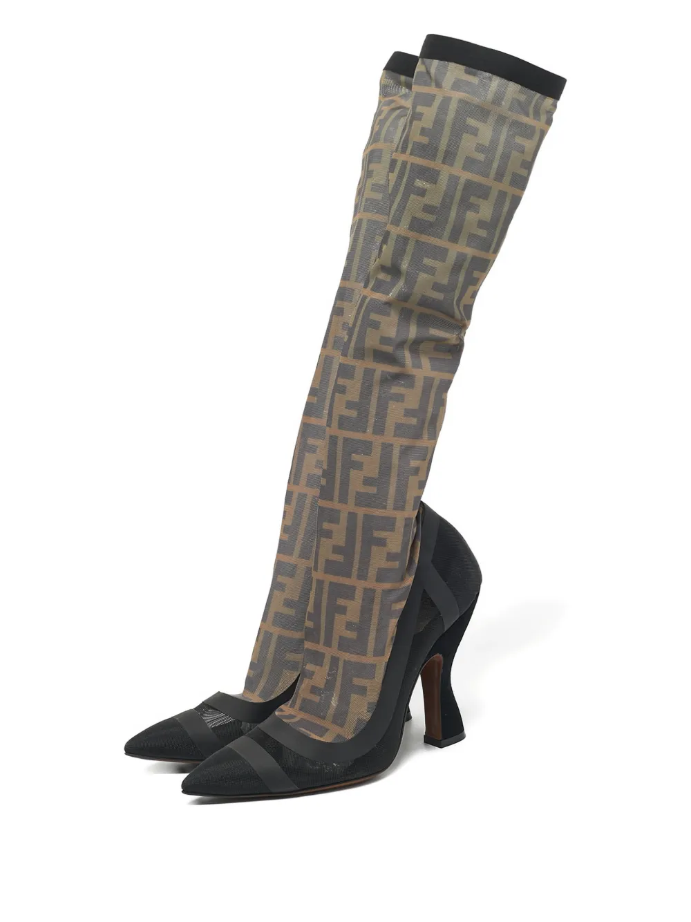 Fendi Pre-Owned Colibri zucca-patterned boots - Zwart