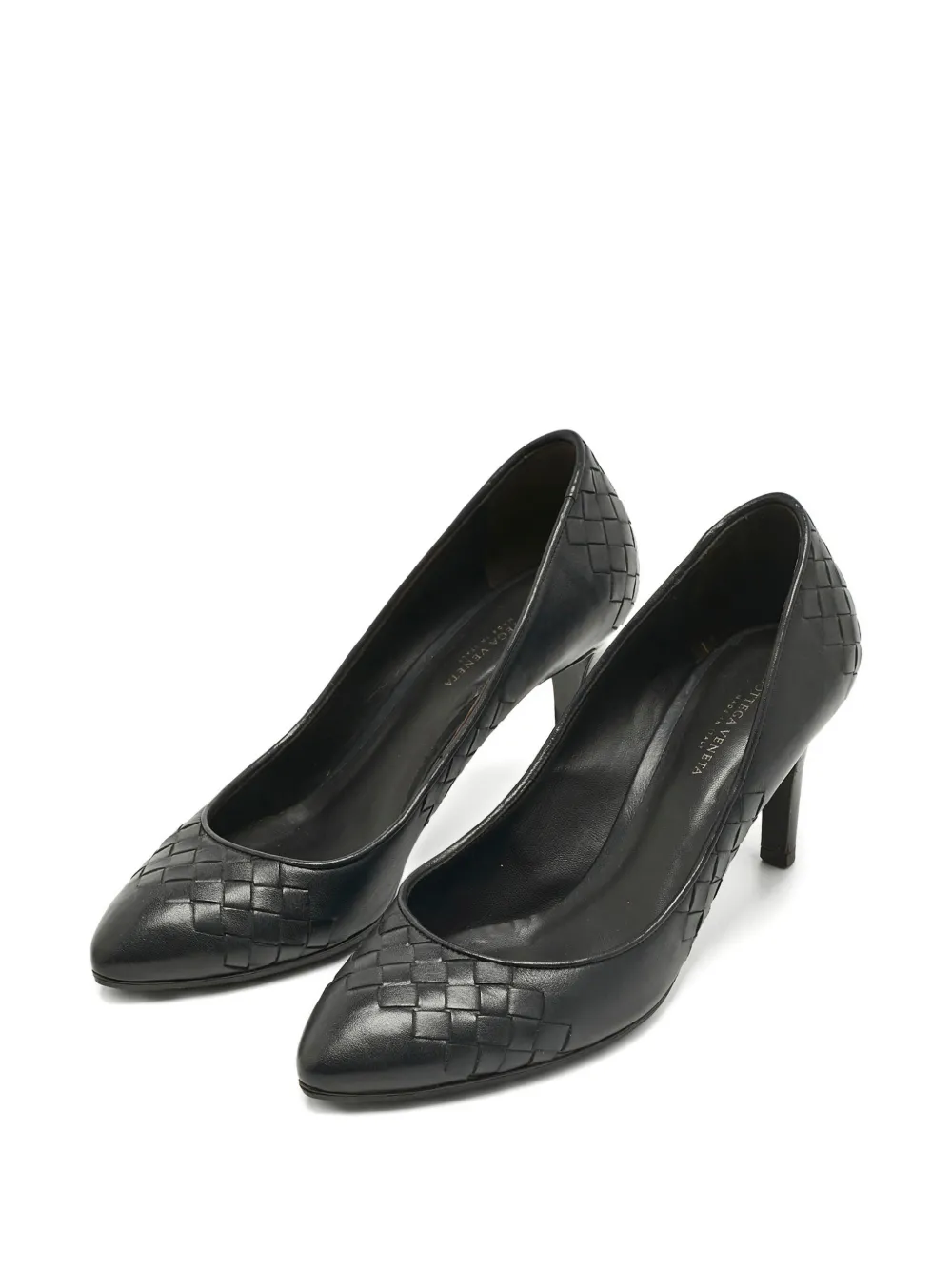 Bottega Veneta Pre-Owned Intrecciato weave pointed pumps - Zwart