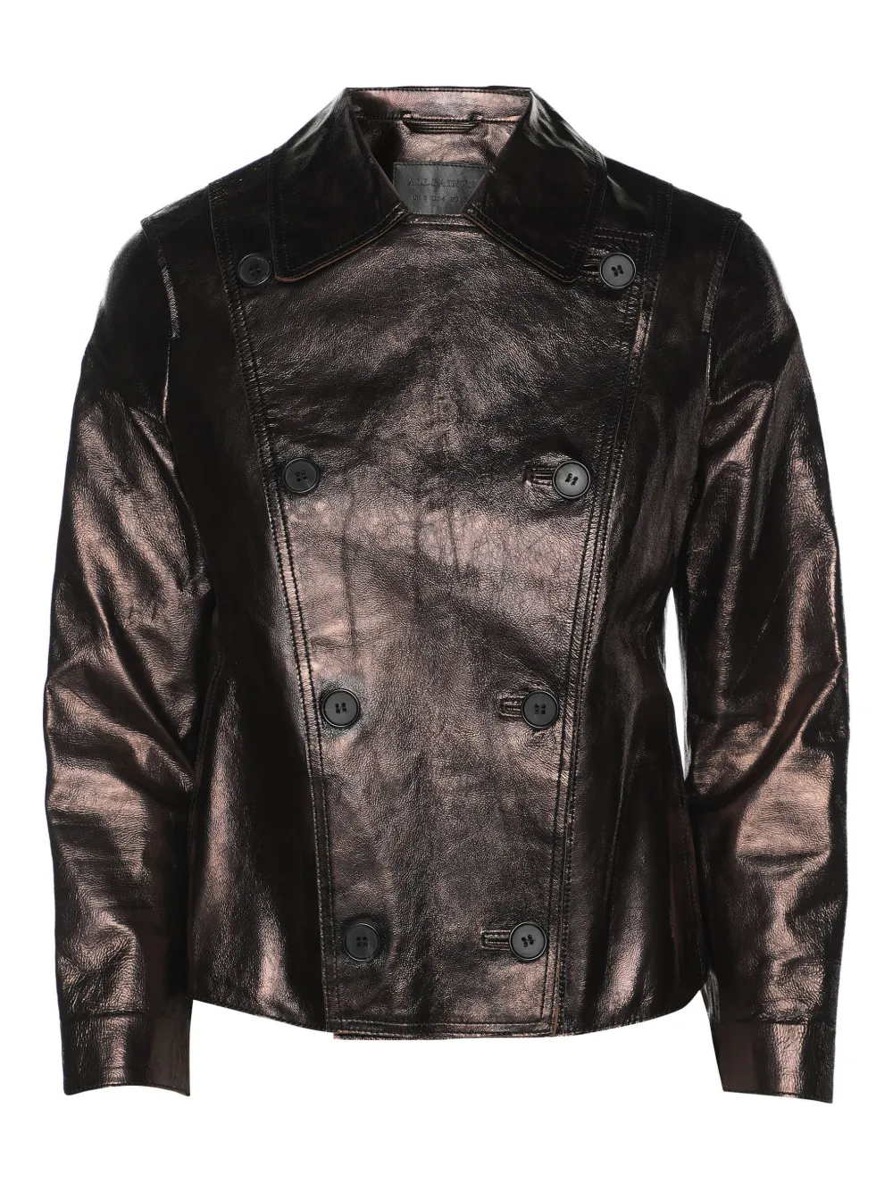 AllSaints double-breasted metallic jacket - Marrone